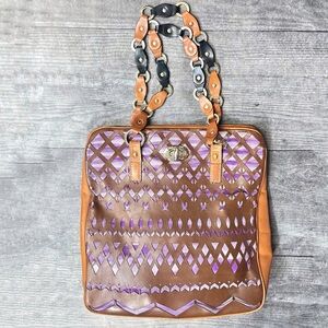 Missoni Leather Tote Bag with Cut-Out Design